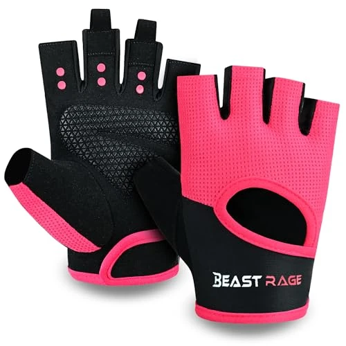 Oferta limitowana: BEAST RAGE Rękawice treningowe dla mężczyzn i kobiet, na siłownię, do podnoszenia ciężarów, podciągania, bez palców, z wyściółką ochronną, oddychające i lekkie, różowe (magenta), S z 35.99 zł na 35.99 zł (oszczędź 0.00%)