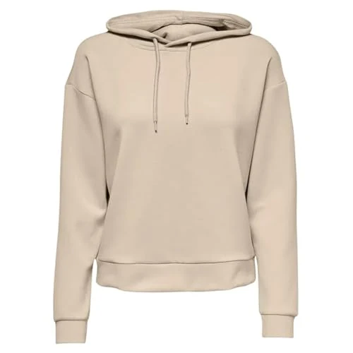 Limited-time offer: ONLY Women's Onplounge Hood LS SWT Noos Hoodie, Pumice Stone, S from 35.00 GBP to 26.00 GBP (save 26%)