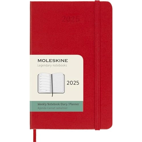 Oferta ograniczona: Moleskine Klasyczny planer tygodniowy na 12 miesięcy 2025, twarda okładka, kieszeń (8,9 cm x 14 cm), czerwony szkarłatny, 144 strony z 77.95 PLN na 77.95 PLN (zniżka 0%)