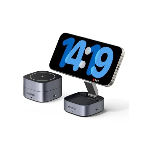 Offerta a tempo: UGREEN MagFlow Caricatore Wireless, Stazione di Ricarica 2 in 1 per Cuffie, Caricabatterie Magnetico Compatibile con iPhone 17 Pro Max Air/16/15/14/13/12, AirPods PRO 2/3 - 25% da 35.99 € a 26.98 €