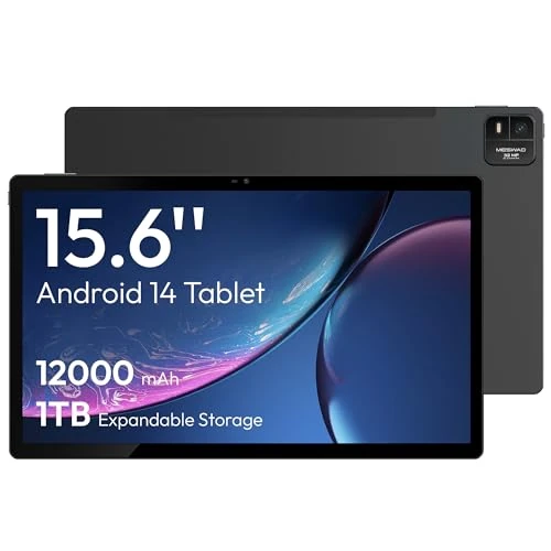 Oferta ograniczona: MESWAO Tablet 15,6", MES-B3 Android 14, duży tablet z wyświetlaczem IPS, Helio G99 Octa-Core, 6 GB RAM + 128 GB ROM (1TB TF), tablet 12000 mAh, BT5.0, 2.4G/5G WiFi, aparat 32 MP z 389.99 EUR na 349.99 EUR (znizka 10%)