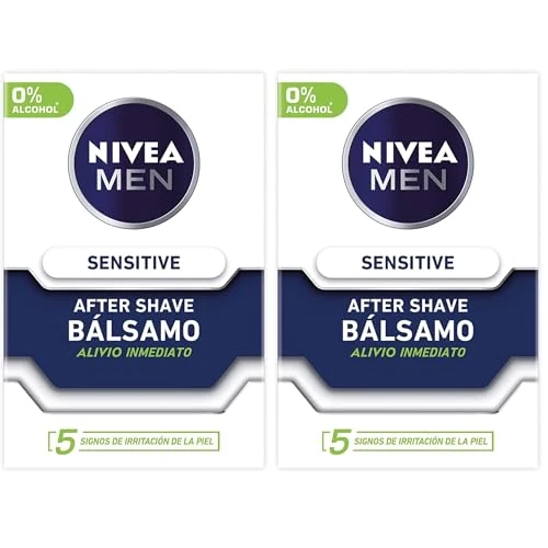 Oferta limitada: NIVEA MEN Sensitive Bálsamo After Shave (1 x 100 ml), para el cuidado de la piel sensible, bálsamo anti irritaciones con 0% alcohol para calmar la piel al instante (Paquete de 2) de 12.30 EUR a 11.48 EUR (ahorro 7%)