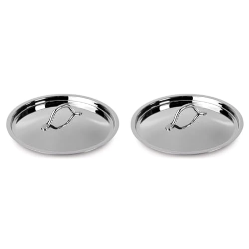 Lagostina Every - Coperchio, Accessorio per Pentole e Preparazione Cucina, Acciaio inox 18/10, Argento, 24 cm (Confezione da 2)