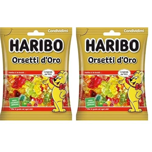 Offerta a tempo: Haribo Orsetti D'Oro, Caramelle Gommose, Gusto Frutta, Ideali per Feste e Dolci Momenti di Relax - 175gr (Confezione da 2) - 36% da 3.30 € a 2.12 €