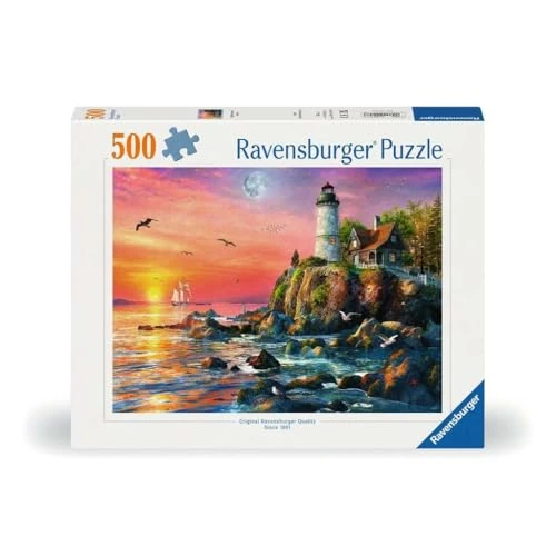 Limited-time offer: Ravensburger 12000217 - Lighthouse at Sunset - 500 pieces jigsaw puzzle – Puzzle for adults and kids age 12 years up, from 15.60 £ to 15.60 £ (save 0.00%)
