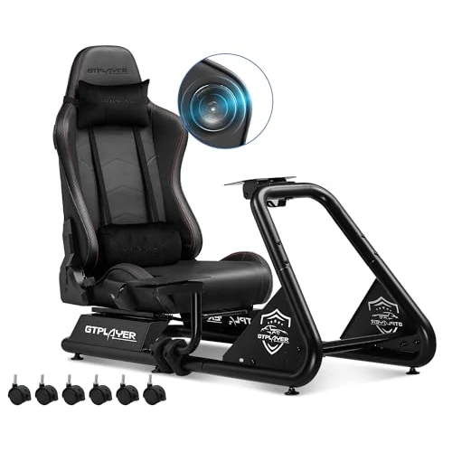 GTPLAYER Simulator Cockpit, sim Racing Cockpit, Soporte para Volante con Altavoces, Compatible con Varios Modelos de Volante y Pedales