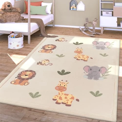 Offerta a tempo: TT Home Tappeto Stanza Bambini Polkadot Lavabile Antiscivolo Soft, Colore:Verde Beige Giallo, Dimensione:200x280 cm - 36% da 135.99 € a 86.99 €