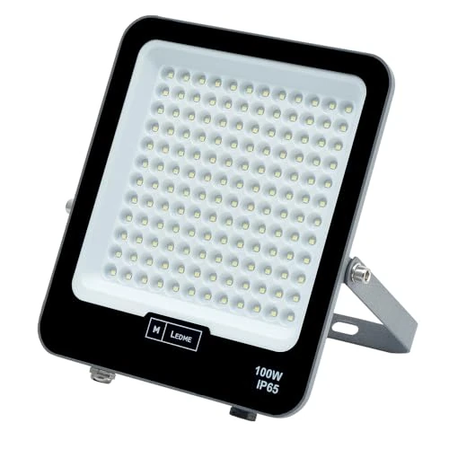M Ledme - LED Fluter Napoli Plus 100 W, 12000 Lumen, IP65 dimmbar, neutrales Licht (4000 K), Außenbeleuchtung, Verwendung für Garten, Terrasse, Parkplatz, Hotel, Gebäude usw.