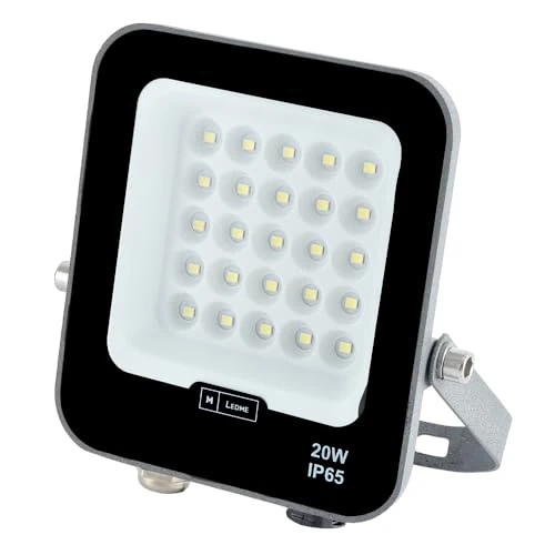Offerta a tempo: M Ledme - Faretto Proiettore Led Napoli Plus 20W, 2.400 lumen, IP65 Dimmerabile, Colore Luce Fredda (6000k), illuminazione esterna, uso per giardino, cortili, parcheggio, hotel, navi ecc. LM6801 - 0.00% da 12.11 € a 12.11 €