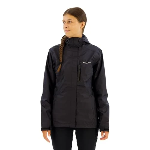 Columbia Pouring Adventure 3 Jacket, Giacca antipioggia impermeabile Donna, Nero, L