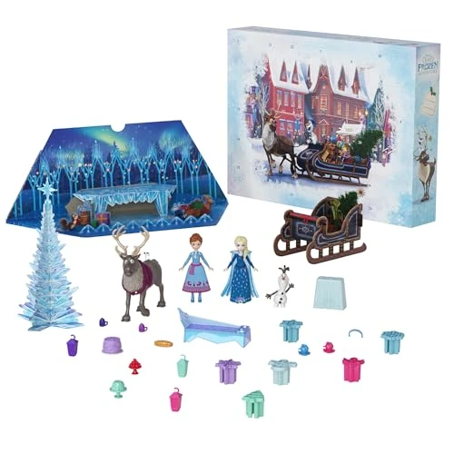Zeitlich begrenztes Angebot: Mattel Disney Die Eiskönigin Kleine Anna- und Elsa-Puppen Adventskalender mit 2 Freundefiguren, formbarem Sand und 24 Spielteilen, inspiriert von Die Eiskönigin Olaf taut auf“, HWX20 von 18.99 € auf 15.96 € (16% Rabatt)