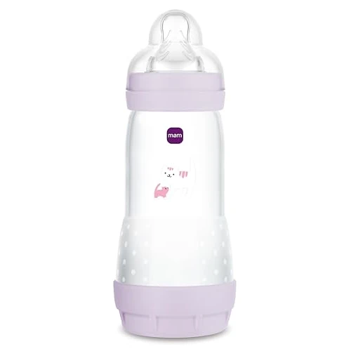 Offerta a tempo: MAM Biberon Easy Start 320 ml, Biberon anticolica per allattamento misto, Riduce le bolle d'aria e il rischio di coliche, Accessori neonati 4+ mesi autosterilizzanti e con tettarella misura 3, Rosa - 40% da 14.99 € a 8.97 €