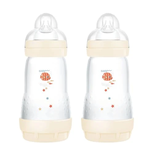 Limitiertes Angebot: MAM Easy Start Babyflasche 260 ml (2er-Set), Kit mit 2 Anti-Kolik-Flaschen für gemischtes Stillen, reduziert Luftblasen und das Risiko von Koliken, Babyzubehör 2+ Monate mit Sauger Größe 2, neutral von 14.03 EUR auf 14.03 EUR (Spare 0%)