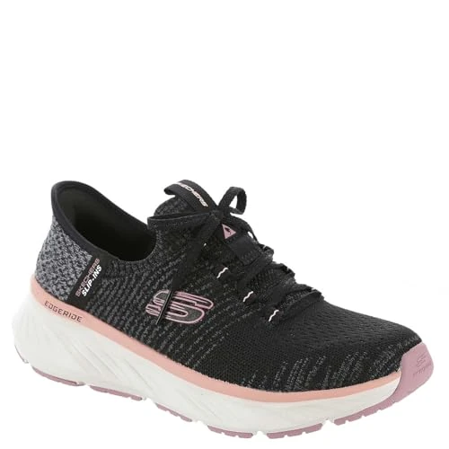 Limitiertes Angebot: Skechers Damen EdgerideShoes, Schwarzer Strick, rosa Rand, 39 EU von 89.95 EUR auf 48.99 EUR (Spare 46%)