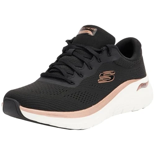 Offerta a tempo: Skechers Donna Arch Fit 2.0 Glow The Distance Slip-On, Black Mesh/Rose Gold Trim, 38.5 EU - 40% da 99.95 € a 59.85 €