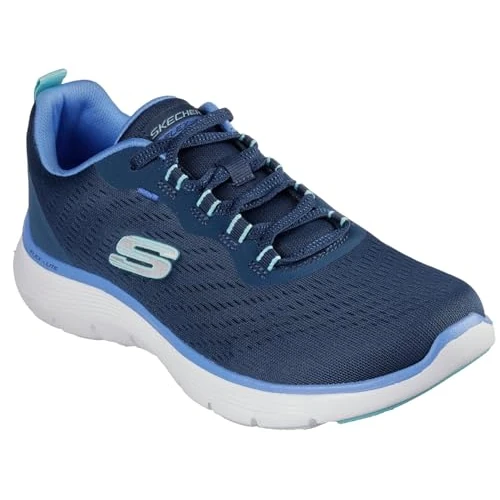 Offerta a tempo: Skechers - Flex Appeal 5.0, Scarpe da Ginnastica, Maglia Rosa con Finiture Gialle, 38.5 EU - 32% da 74.95 € a 50.99 €
