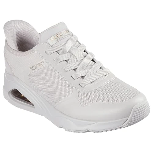 Limitiertes Angebot: Skechers Damen Tres-Air UNO Easy Steppers Sneaker, Off White Mesh/Hot Melt, 40 EU von 99.95 EUR auf 67.99 EUR (Spare 32%)