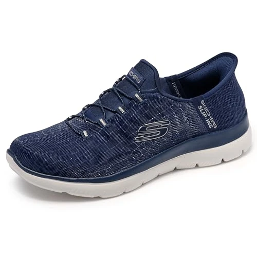 Skechers Women's Summits Classy Night Trainers, Navy Mesh/Silver Trim, 3 UK