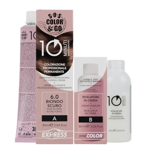 Offerta a tempo: A ALAMA Professional Sos Color&Go set colorazione professionale permanente in 10 minuti - 6.0 Biondo scuro - 0.00% da 10.50 € a 10.50 €