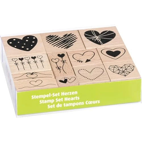 Offerta a tempo: HEYDA Set di timbri "cuori", (larghezza x altezza x profondità): 120 mm x 30 mm x 100 mm - 0.00% da 18.82 € a 18.82 €