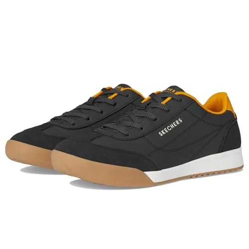 Offerta a tempo: Skechers Zinger 2.0 Ultimate Classic, Scarpe da Ginnastica Uomo, Black Duraleather/Suede/Golden Yellow MES, 42 EU - 36% da 69.95 € a 44.95 €