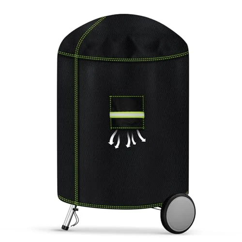 VDISRR Kettle Grill Cover, Heavy Duty 600D Oxford Fabric Grill Cover, Weatherproof, Cover for Kettle Charcoal Grill, Protective Cover for Round Grill, Diameter 63 x 88 cm