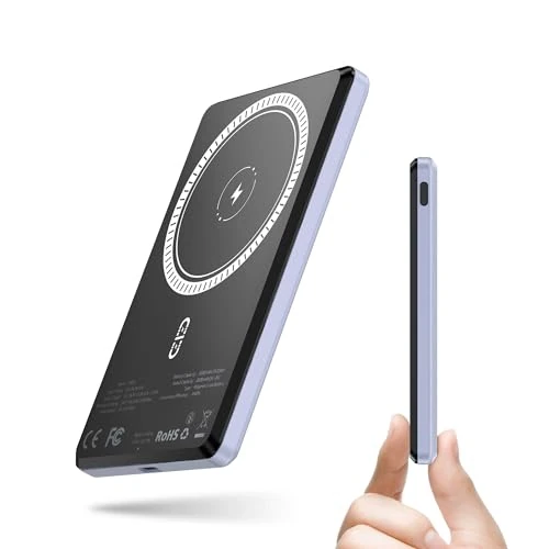 Limited offer: NOHON Mag-Safe Charger Battery Pack, 5000mAh 0.8mm Ultra Slim Compact Magnetic Power Bank, PD 20W Fast Charging Wireless Portable Charger for iPhone 15/14/13/12/Pro Max Series, Violet Ash from 19.99 EUR to 16.99 EUR (save 15%)