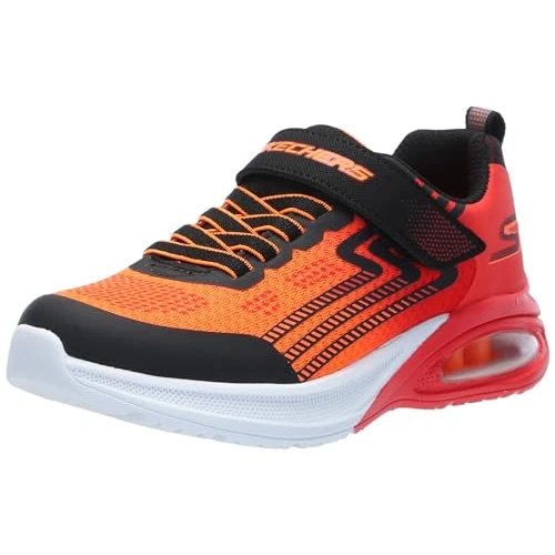 Skechers Microspec Max Advance - Scarpe da Ginnastica, Black/Red,