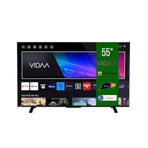 Toshiba Fernseher 55 Zoll Smart TV VIDAA 4K UHD Fernseher HDR Smart TV mit integriertem Triple-Tuner, LED TV 55UV2363DA (2026)