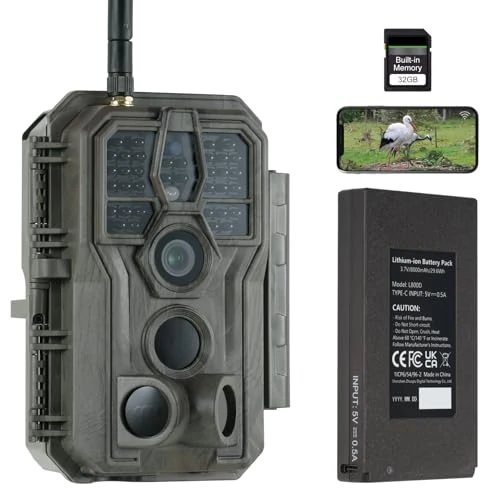 Zeitlich begrenztes Angebot: GardePro E8P Max Wildkamera WLAN, Wiederaufladbare 8000mAh Akku, Integrierte SD Karte, 64MP 1296P, E8PMB Wildtierkamera mit bewegungsmelder nachtsicht, Handyübertragung von 109.99 € auf 109.99 € (0.00% Rabatt)