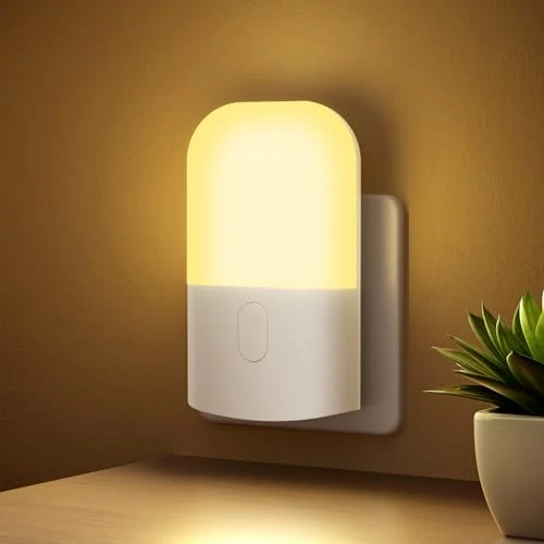 GRIFEMA GD101-1, Children's Night Light, Three Level Brightness Adjustable Socket Night Light, Baby Night Light Suitable for Bedrooms, Kitchens, Hallways, Bathrooms, Warm White