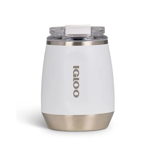 Offerta a tempo: IGLOO Wine Bicchiere da Vino – Bicchiere termico 280 ml in acciaio inox con coperchio, isolato per vino, ideale per viaggi, campeggio, picnic, senza BPA, elegante e resistente - 35% da 20.00 € a 13.00 €