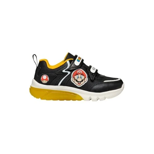 Limitiertes Angebot: Geox J CIBERDRON Boy I Sneaker, Black/Yellow, 34 EU von 74.95 EUR auf 38.45 EUR (Spare 49%)
