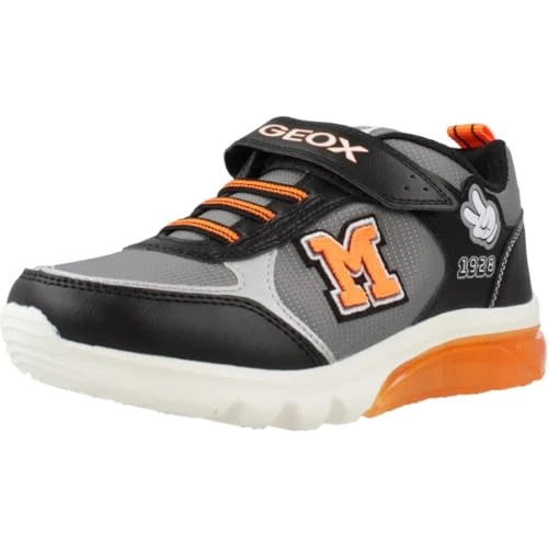 Offerta a tempo: Geox J CIBERDRON Boy H - Scarpe da Ginnastica, Black/Silver, - 42% da 64.90 € a 37.60 €