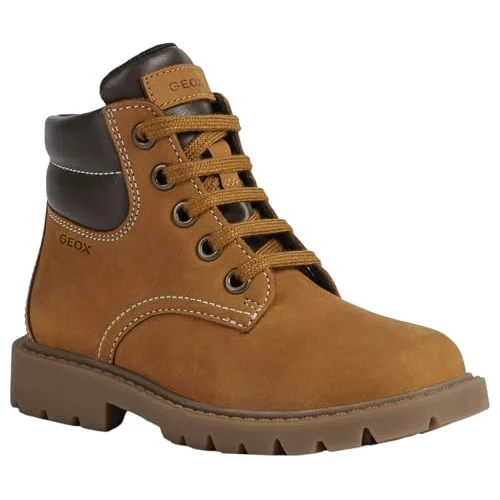 Geox J SHAYLAX Boy B Bottine, Yellow/Brown, 35 EU