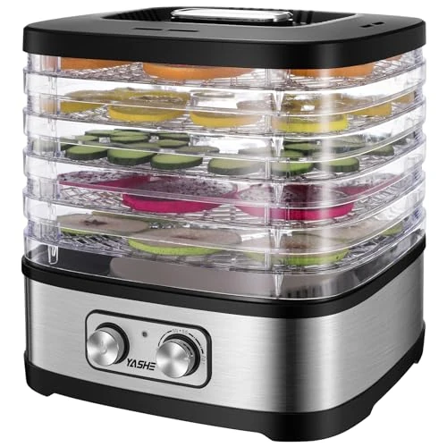 Oferta limitada: YASHE GGJ-261A Deshidratador de Alimentos, 5 Bandejas Ajustables en Altura, Control de Temperatura 35-70°C, Deshidratador de Frutas y Verduras de 240 Vatios, Sin BPA de 49.99 € a 39.36 € (ahorro 21%)