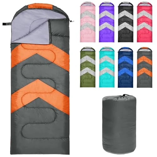 Offerta a tempo: Zusentee Sacco a Pelo Estivo Invernale per Adulti e Bambini, Sacci a Pelo 4 Stagioni in Resistenti Impermeabile Ultraleggero e Compatto, Portatile Busta Rettangolare per Campeggio, Grigio Scuro - 45% da 49.99 € a 27.67 €