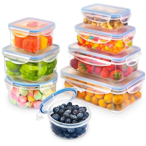 Offerta a tempo: YASHE Contenitori Ermetici per Alimenti, 16 Pezzi (8 contenitori, 8 coperchi), Contenitori di Plastica Contenitori Alimenti, Senza BPA, 100% a Prova di Perdite, Lavastoviglie, Congelatore e Microonde - 0.00% da 19.00 € a 19.00 €