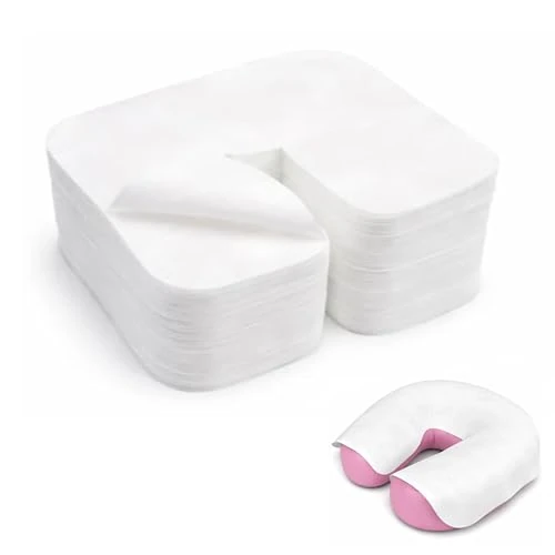 LALILL Wegwerpkussens voor de hoofdsteun voor massagestoel, 100 stuks, gezichtsbescherming, voor alle massage, therapieligoebehoren, als hygiënische hoes, neusgleufdoeken voor cosmeticatafel, salon,