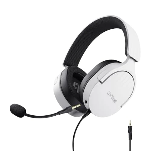 Oferta limitada: Trust Gaming GXT 489W Fayzo Cascos Gaming para PC, PS5, PS4, Xbox Series X|S, Switch, Mobile, 3.5 mm, 35% Plástico Reciclado, Auriculares Over-Ear Micrófono con Cancelación de Ruido - Blanco de 24.99 € a 24.99 € (ahorro 0.0%)