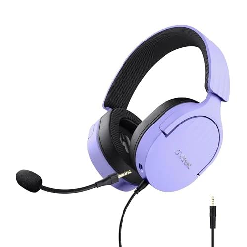 Offerta a tempo: Trust Gaming GXT 489P Fayzo Cuffie Gaming per PC, PS5, PS4, Xbox Series X|S, Switch, Mobile, Jack Audio 3.5 mm, 35% Plastica Riciclata, Over-Ear Cuffie con Microfono Noise Cancelling - Porpora - 45% da 39.99 € a 21.99 €
