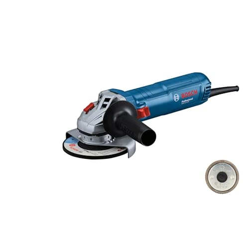 Bosch Professional GWS 12-125 corded angle grinder (Ø disc: 125 mm, 1200 W, anti-restart protection, SDS nut, auxiliary handle, protective cover, lock nut, spanner)