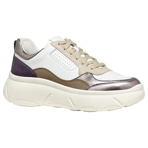 Limited-time offer: Geox Women's D Nebula 2.0 X B Sneaker, White Dk Silver, 8 UK from 141.08 GBP to 141.08 GBP (save 0%)