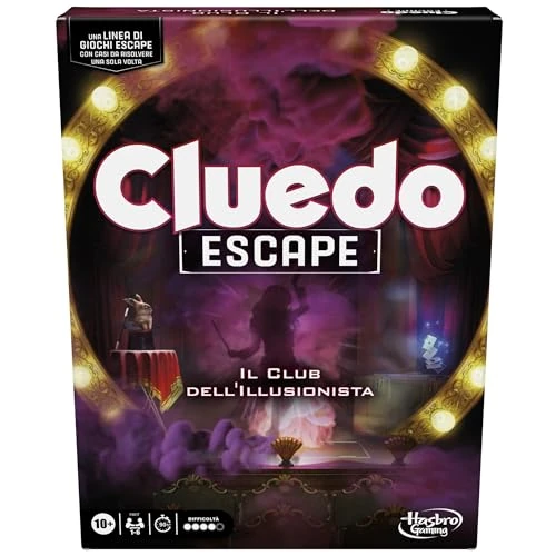 Hasbro Gaming Cluedo Escape, Klub iluzjonisty, gra planszowa w wersji Escape Room, strategiczne gry Halloween, dla dzieci i dziewcząt w wieku od 10 lat od 1 do 6 graczy