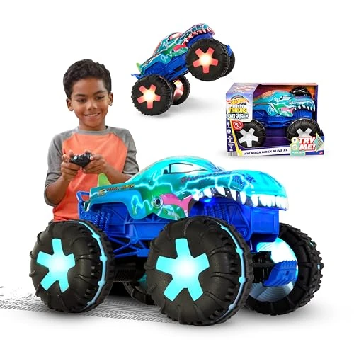 Limited-time offer: Hot Wheels Monster Trucks Remote Control Car, 1:15 Scale Mega-Wrex Alive Battery-Powered RC Vehicle with Lights & Sounds, JBD90 from 44.09 GBP to 44.09 GBP (save 0%)