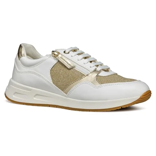 Geox Women's D Bulmya B Trainers, Lt Gold White, 6 UK