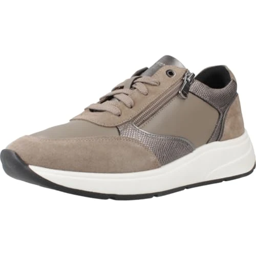 Geox Femme D Cristael E Basket, Taupe, 40 EU