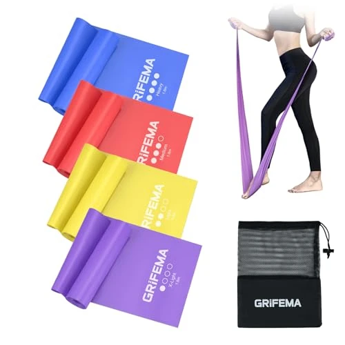 Limited offer: GRIFEMA GA5002, 4 Resistance Bands for Bodybuilding, Pilates, Yoga and More, Blue, Red, Yellow, Purple from 7.97 EUR to 6.99 EUR (save 12%)