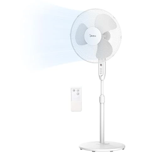 Offerta a tempo: Midea MFS400M0APW0 Ventilatore a Piantana 40W Altezza Regolabile Ventilatore Silenzioso Con Telecomando 3 Livelli di Velocità, Oscillazione 85°,Altezza regolabile da 1,1 a 1,3 metri,Colore Bianco - 25% da 39.90 € a 29.90 €