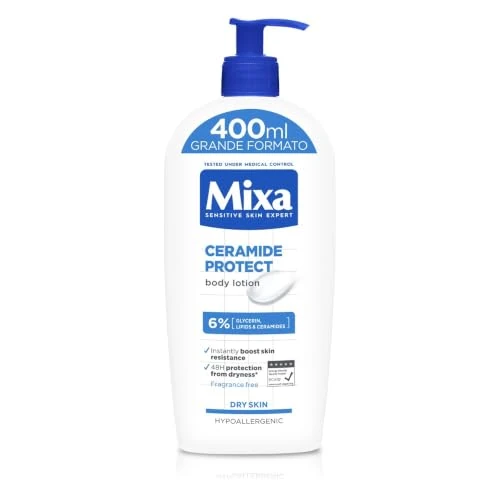 Oferta limitada: Mixa Loción Corporal Ceramide Protect para pieles muy secas con 5% de [Glicerina + Escualeno + Ceramidas]. Hidrata, fortalece y protege la barrera cutánea. 400 ml. de 7.99 € a 7.99 € (ahorro 0.00%)